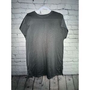 Women's Jersey Oversized-Fit Short-Sleeve Pocket T-Shirt Dress Medium Gray